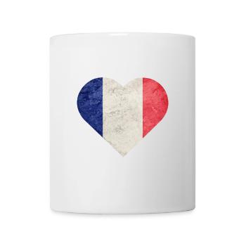 Funny Design France Flag Heart - Mug - white - Front