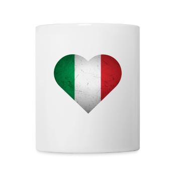 Funny Design Italy Flag Heart - Mug - white - Front