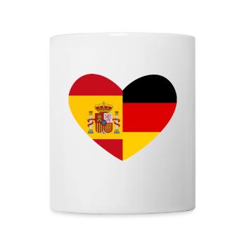 Spanien Deutschland Herz - Tasse - Weiß - Vorne
