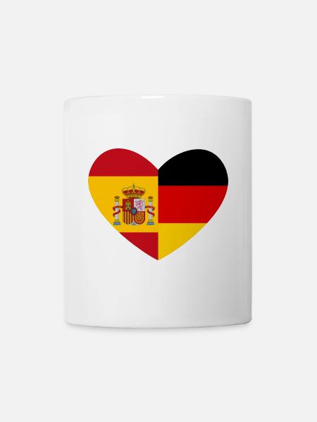 Spanien Deutschland Herz - Tasse - Weiß