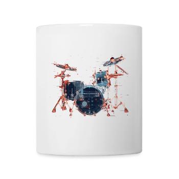 Schlagzeug Portrait - Tasse - Weiß - Vorne