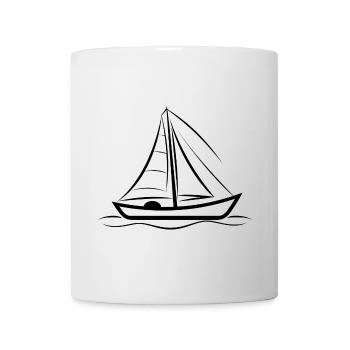 Segelboot Zeichnung - Tasse - Weiß - Vorne