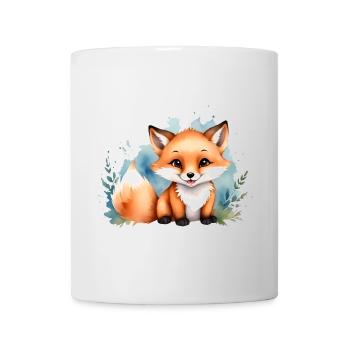 Niedlicher kleiner Fuchs - Aquarellmotiv - Tasse - Weiß - Vorne