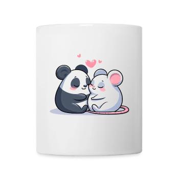 Câlins Panda Et Souris Amoureux - Mug blanc - blanc - Devant