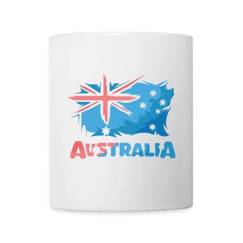 Australia Flag Comic Illustration Icon Logo - Mug - white - Front