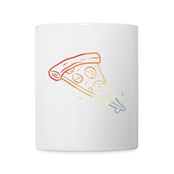 Croquis rétro de part de pizza - Mug blanc - blanc - Devant