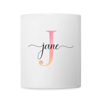 J | Monogram | Name | Jane |Watercolor - Mug - white - Front