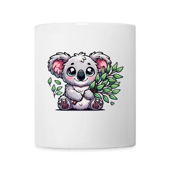 Der niedliche Koala mit einem Eukalyptus Strauß - Tasse - Weiß - Vorne