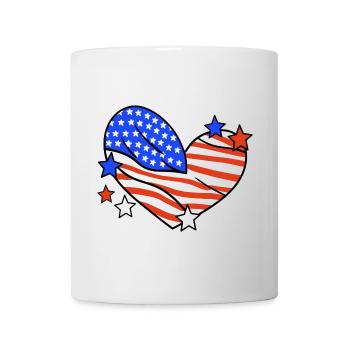 Amerikanische Flagge Herz 4. Juli - Tasse - Weiß - Vorne