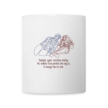 Vampir Line-Art Design mit Quote - Tasse - Weiß - Vorne
