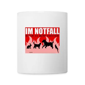Rette meine Haustiere Notfall Hinweis Tierhalter - Tasse - Weiß - Vorne