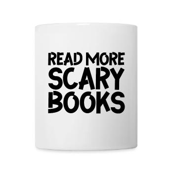 Lire plus de livres effrayants - Mug blanc - blanc - Devant