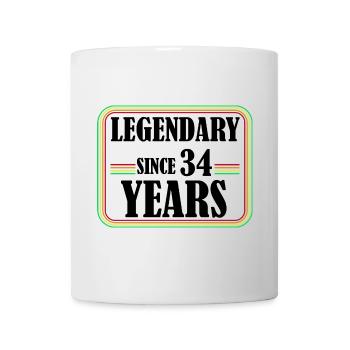 Legendary for 34 years, 34 birthday, finally 34 - Mug - white - Front