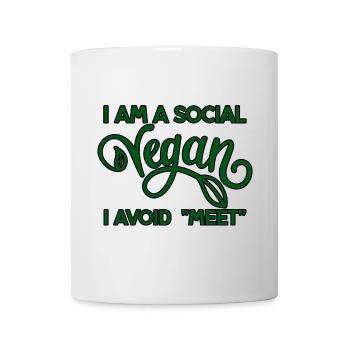Je suis un végétalien social j’évite Meet 4 - Mug blanc - blanc - Devant