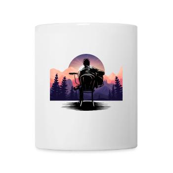 Guitarist Nature Guitar Landscape Sunset - Mug - white - Front