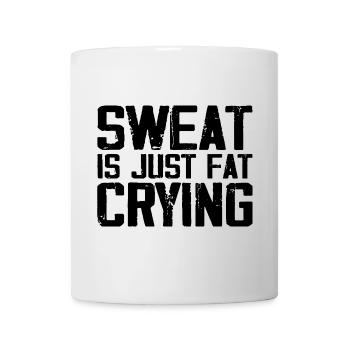 Sweat Is Just Fat Crying | Funny Fitness & Gym - Mug blanc - blanc - Devant