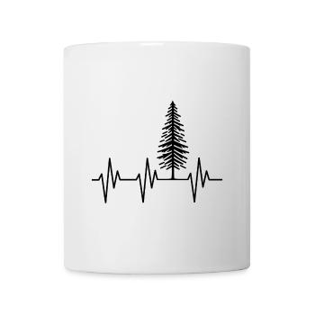 Battements de cœur et sapin de Noël – L’amour de la forêt - Mug blanc - blanc - Devant