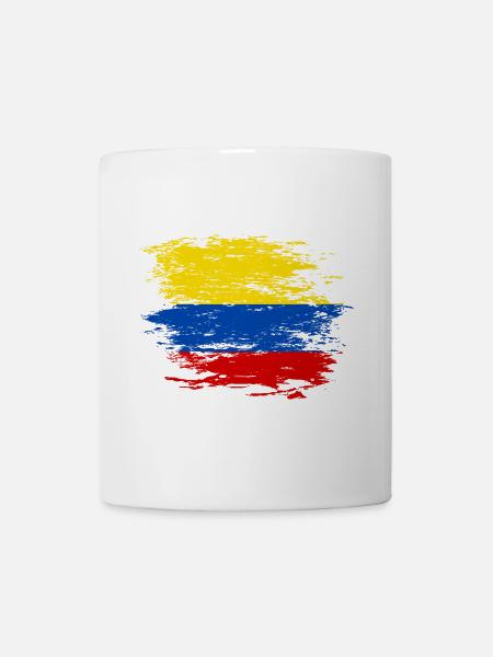 Kolumbien Flagge used - Tasse - Weiß