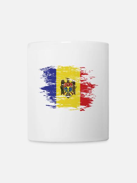 Moldau Flagge used - Tasse - Weiß