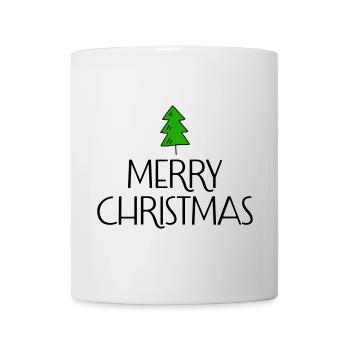 Merry Christmas with Christmas tree - Mug - white - Front