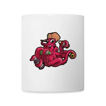 Graffiti Krake mit Spraydosen Cartoon - Tasse - Weiß - Vorne