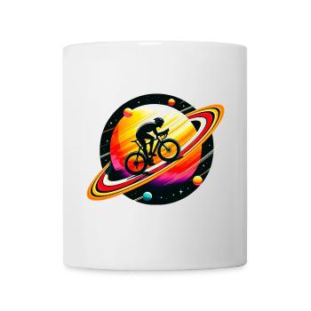 Radfahrer auf dem Saturn - Tasse - Weiß - Vorne