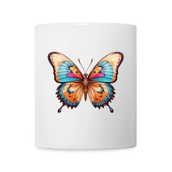Colorful butterfly drawing - Mug - white - Front