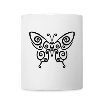 Symbole d'un papillon noir - Mug blanc - blanc - Devant