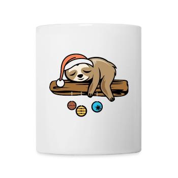 paresseux Père Noël arbre de Noël dessin animé - Mug blanc - blanc - Devant