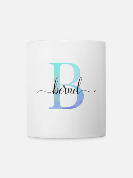 B| Monogramm | Name | Bernd | Watercolor - Tasse - Weiß