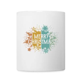retro Merry Christmas Schneeflocke Eiskristall - Tasse - Weiß - Vorne