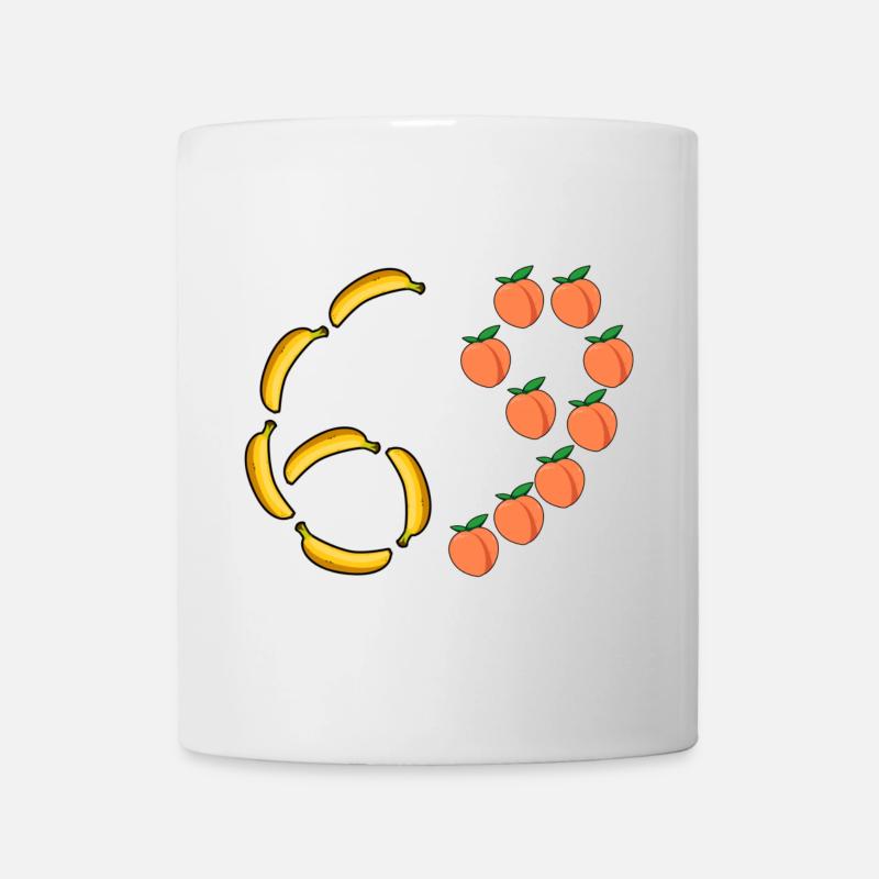 Motif de fruits bananes et pêches - Mug blanc - blanc