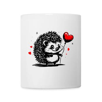 Hérisson avec ballon coeur - Heartful Creatures - Mug blanc - blanc - Devant