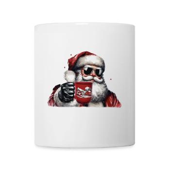 Nikolaus Santa Claus Weihnachtsmann mit Glühwein - Tasse - Weiß - Vorne