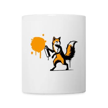 Graffiti fox in creative stencil style - Mug - white - Front