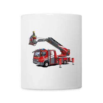 Fire brigade turntable ladder with rescue cage - Mug - white - Front
