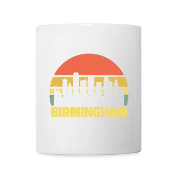 Birmingham Skyline Retro Vintage Silhouette - Tasse - Weiß - Vorne