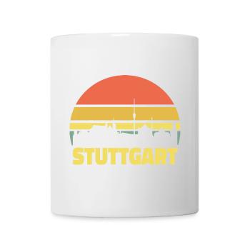 Stuttgart Skyline Retro Vintage Silhouette - Tasse - Weiß - Vorne
