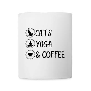 Cats yoga and coffee - Mug - white - Front