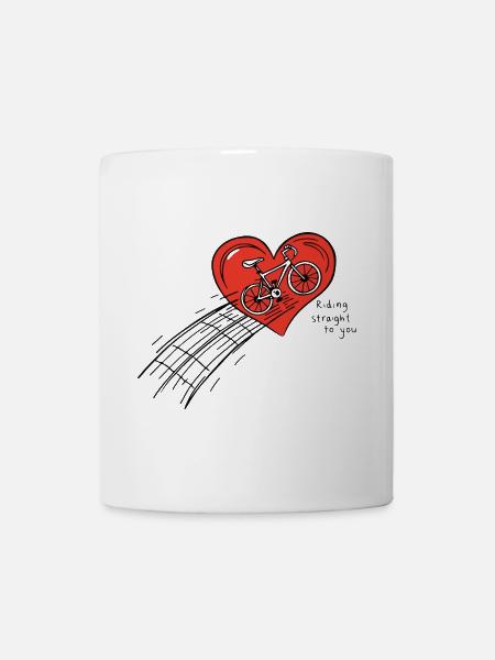 Cycling Heart: Direkt zu Ihnen fahren - Tasse - Weiß