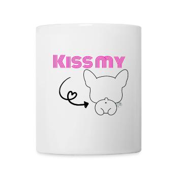 Kiss my Bulldog - Französischer Frechdachs - Tasse - Weiß - Vorne