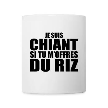 Homme qui adore : Riz. Design Drôle Humour Sushi - Mug blanc - blanc - Devant