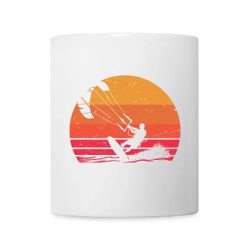 Sunset Kitesurfing Silhouette Design - Mug - white - Front