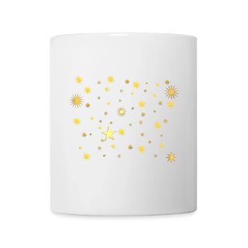 Goldene Sternenfunken - Tasse - Weiß - Vorne
