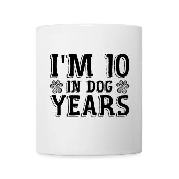 I'm 10 In Dog Years Tees | Funny 70th Birthday - Mug blanc - blanc - Devant