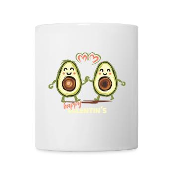 Lustiges Avocado-Design – Happy Valentin's - Tasse - Weiß - Vorne