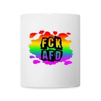 Stop AfD contre la droite, la démocratie, la diversité, la gauche - Mug blanc - blanc - Devant