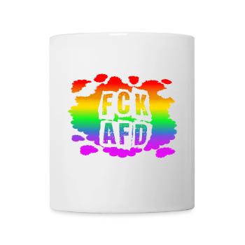 Stop AfD contre la droite, la démocratie, la diversité, la gauche - Mug blanc - blanc - Devant