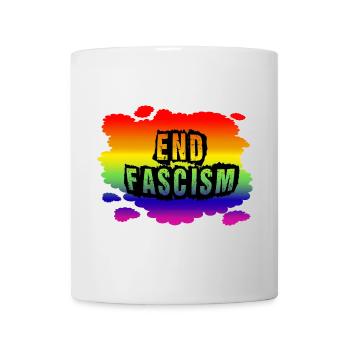 Stop AfD contre la droite, la démocratie, la diversité, la gauche - Mug blanc - blanc - Devant