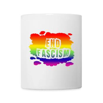 Stop AfD contre la droite, la démocratie, la diversité, la gauche - Mug blanc - blanc - Devant